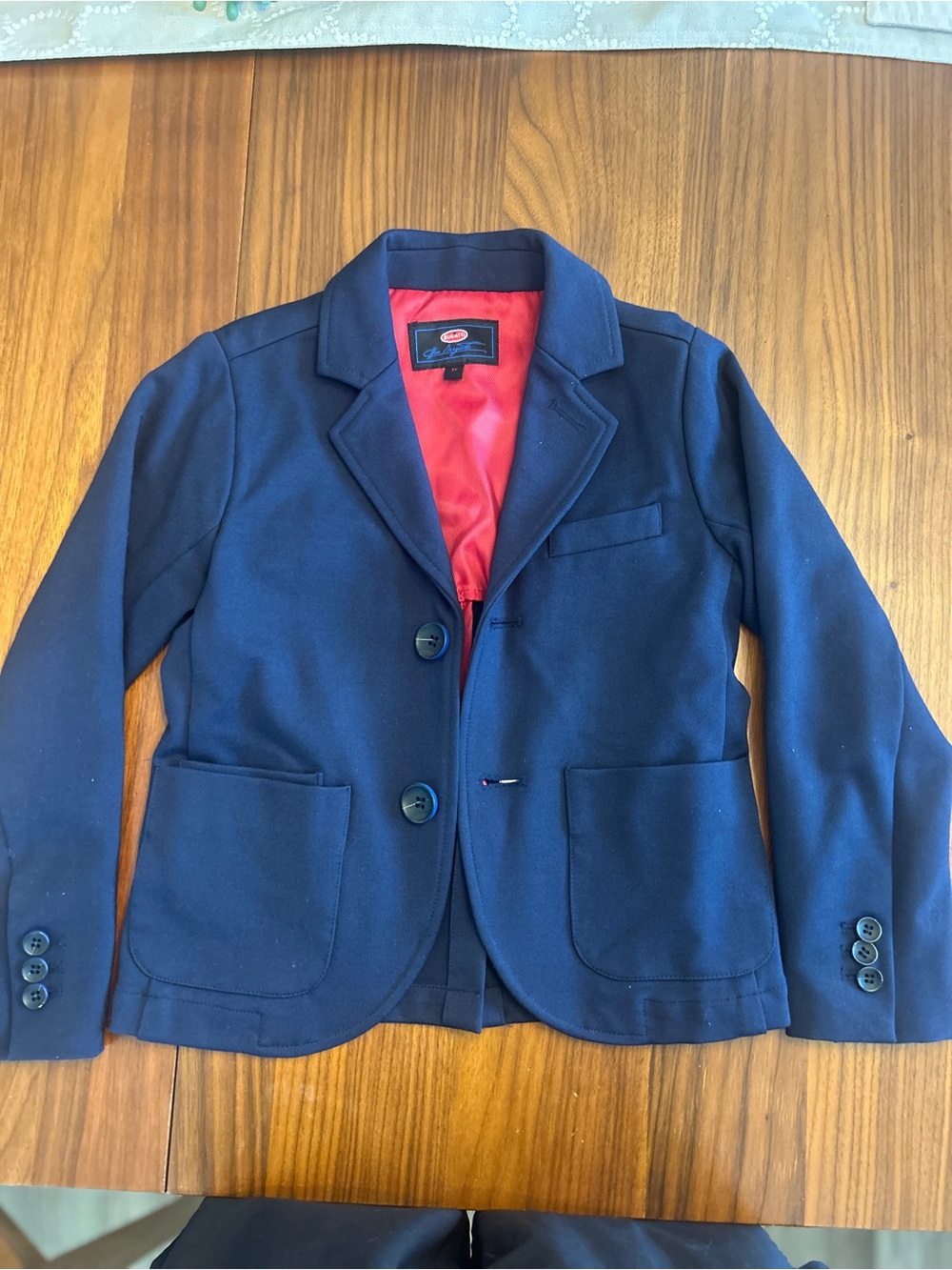 Boys Bugatti Navy Blazer with Red Lining - Classic Kids Jacket